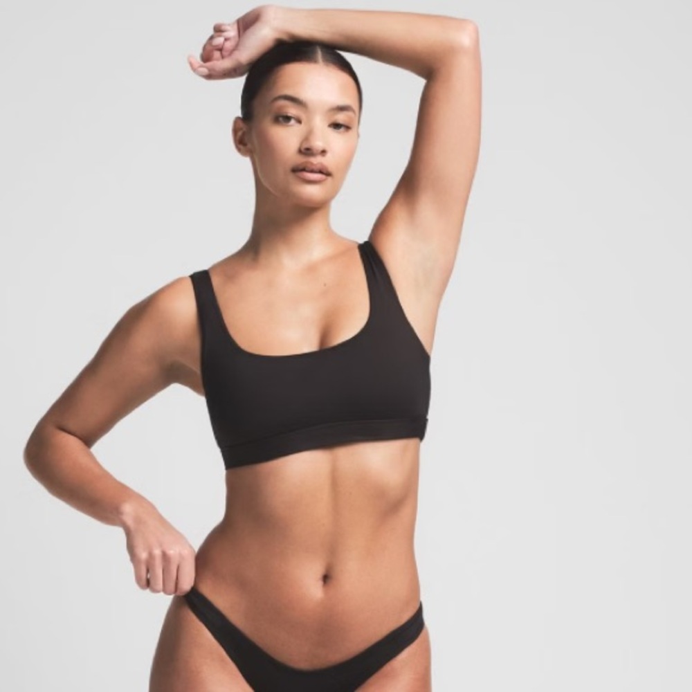 NWT Skims Swim Tank Bikini top new black bathing suit